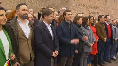 Vox, PP y Ciudadanos en la madrileña plaza de Colón Vox, PP y Ciudadanos en la madrileña plaza de Colón