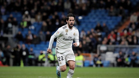 Isco Alarc&oacute;n, durante un partido con el Real Madrid