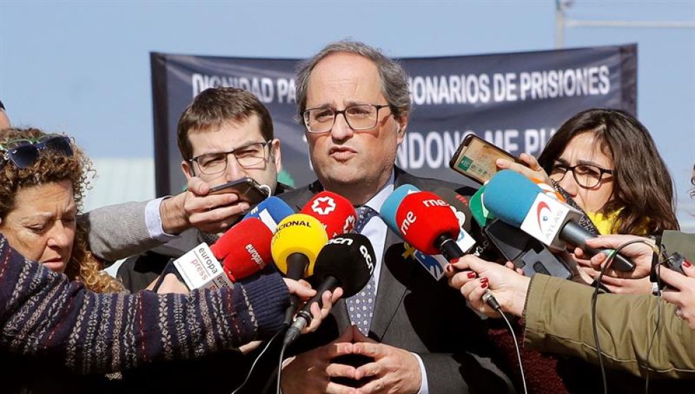 El presidente de la Generalitat, Quim Torra, ante los medios