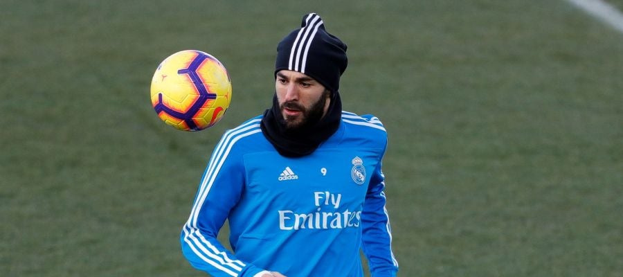 Karim Benzema, durante un entrenamiento con el Real Madrid Karim Benzema, durante un entrenamiento con el Real Madrid