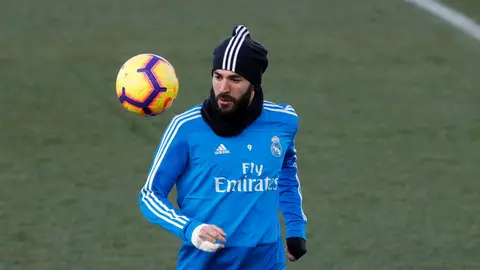 Karim Benzema, durante un entrenamiento con el Real Madrid Karim Benzema, durante un entrenamiento con el Real Madrid