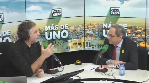 Quim Torra sobre la foto en la que Junqueras no le mira: "Media hora después en la pausa Junqueras y yo nos abrazamos"