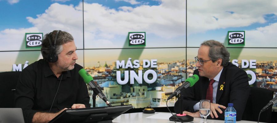 Carlos Alsina durante la entrevista a Quim Torra Carlos Alsina durante la entrevista a Quim Torra