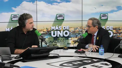 Carlos Alsina durante la entrevista a Quim Torra Carlos Alsina durante la entrevista a Quim Torra