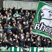 Aficionados del Celtic, durante un partido de Europa League