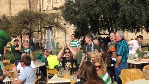 Aficionados del Celtic en Val&egrave;ncia