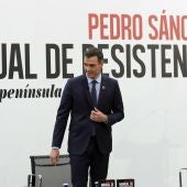 El presidente del Gobierno, Pedro Sánchez, durante la presentación de su libro