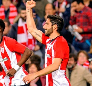 El centrocampista del Athlétic, Raúl García, celebra su gol ante el Eibar El centrocampista del Athlétic, Raúl García, celebra su gol ante el Eibar