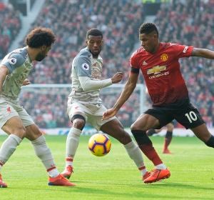 Marcus Rashford, en acción ante el Liverpool Marcus Rashford, en acción ante el Liverpool