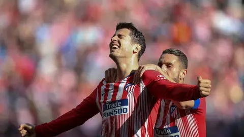 Morata celebra un gol con el Atlético Morata celebra un gol con el Atlético
