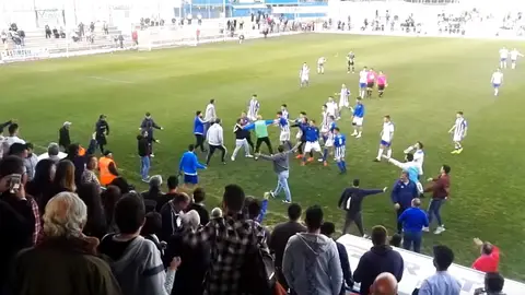 Momento de la agresión en el estadio de San Pablo Momento de la agresión en el estadio de San Pablo