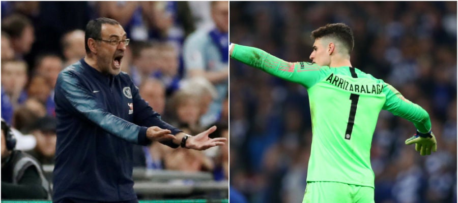 Sarri y Kepa, enfrentados Sarri y Kepa, enfrentados