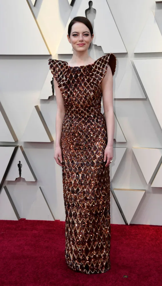 Emma Stone llega a la gala de los Oscar 2019