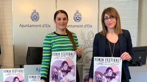Mireia Moll&agrave; y Patricia Maci&aacute; en la presentaci&oacute;n del Femin Festival de 2019