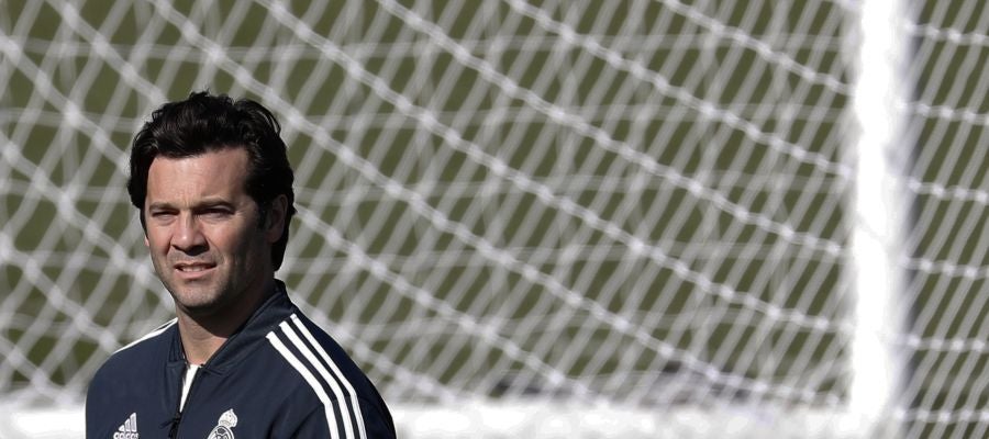 Solari, durante un entrenamiento del Real Madrid Solari, durante un entrenamiento del Real Madrid