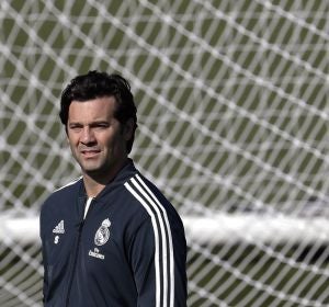 Solari, durante un entrenamiento del Real Madrid Solari, durante un entrenamiento del Real Madrid