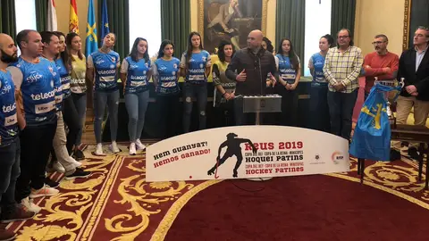 El Telecable Hockey Club celebra en el Ayuntamiento de Gijón su cuarta Copa de la Reina Ayuntamiento de Gijón