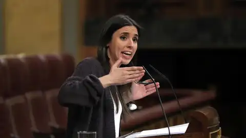 La portavoz de Unidos Podemos, Irene Montero La portavoz de Unidos Podemos, Irene Montero