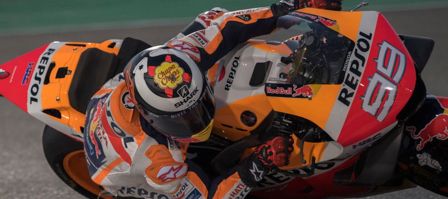 Jorge Lorenzo, subido en su Honda Jorge Lorenzo, subido en su Honda