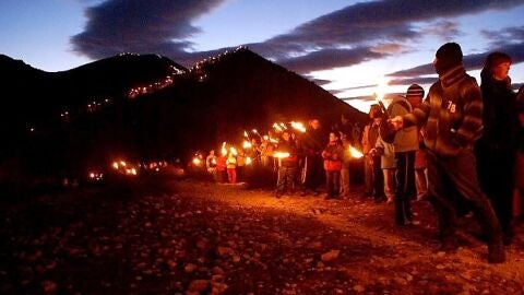 Bajada de Antorchas del Monte de Bol&oacute;n de Elda