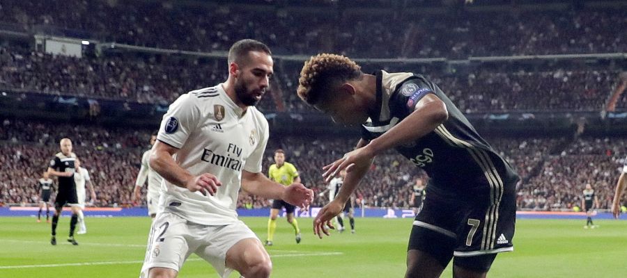 Carvajal, durante el partido del Madrid ante el Ajax Carvajal, durante el partido del Madrid ante el Ajax