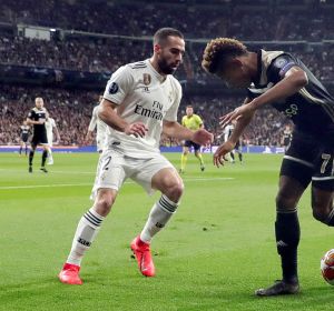 Carvajal, durante el partido del Madrid ante el Ajax Carvajal, durante el partido del Madrid ante el Ajax