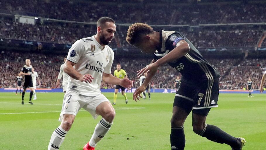 Carvajal, durante el partido del Madrid ante el Ajax