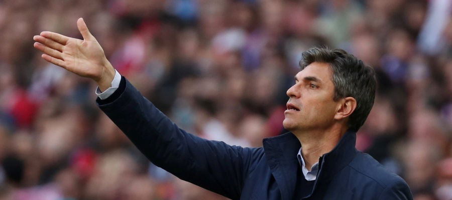 Pellegrino, durante el partido contra el Atlético de Madrid Pellegrino, durante el partido contra el Atlético de Madrid