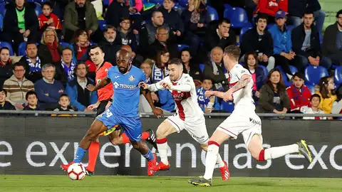 Momento del partido entre Getafe y Huesca Momento del partido entre Getafe y Huesca