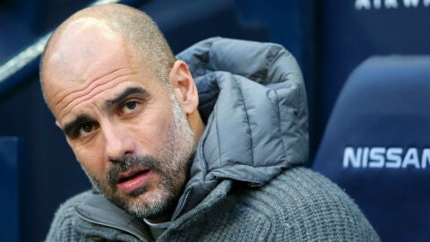 Guardiola, en el banquillo del Manchester City