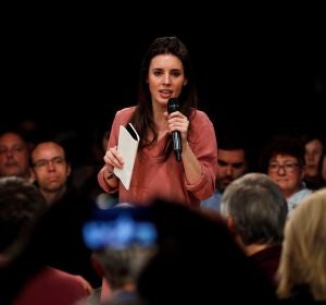 Irene Montero durante un acto en Donosti. Irene Montero durante un acto en Donosti.