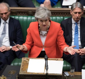 Theresa May durante la segunda votación del acuerdo del Brexit en el Parlamento de Reino Unido Theresa May durante la segunda votación del acuerdo del Brexit en el Parlamento de Reino Unido