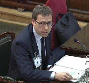 El exsecretario general del Diplocat, Albert Royo, durante el juicio del 'procés' El exsecretario general del Diplocat, Albert Royo, durante el juicio del 'procés'