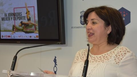 G&oacute;mez-Pimpollo, durante la presentaci&oacute;n de la Jornada "Mujer y Deporte"