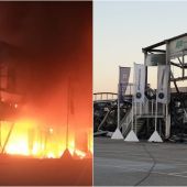 La carpa en la que se guardaban todas las MotoE en Jerez