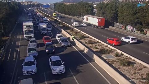 Retenciones en la V&iacute;a de Cintura de Palma, sentido aeropuerto