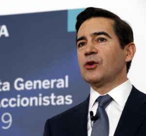 El presidente del BBVA, Carlos Torres, durante la Junta de accionistas El presidente del BBVA, Carlos Torres, durante la Junta de accionistas