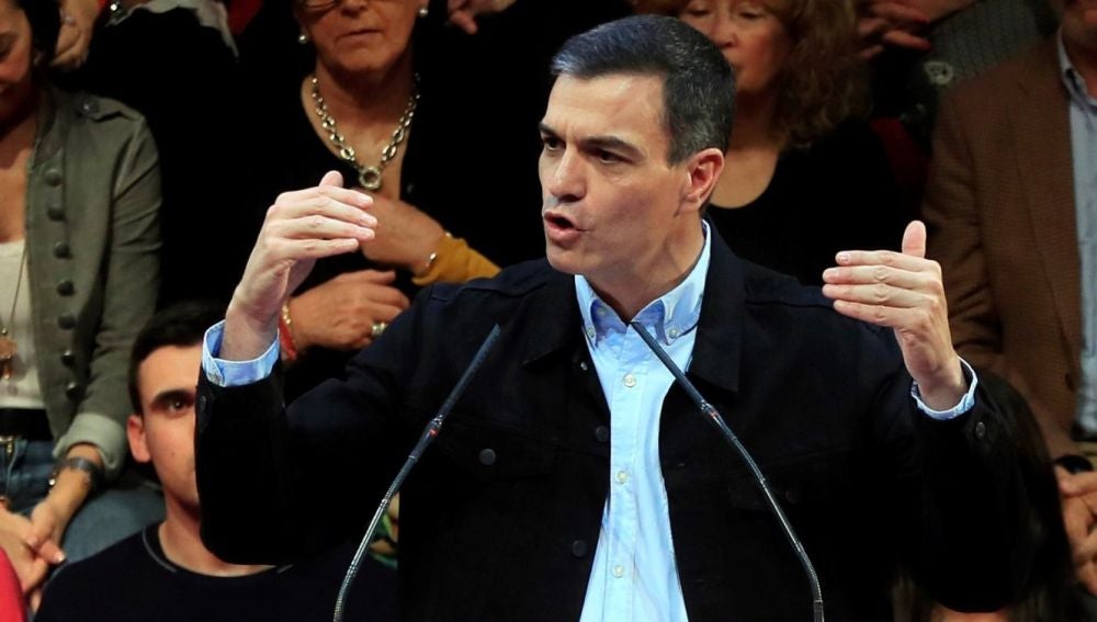 Pedro Sánchez durante un acto del PSOE