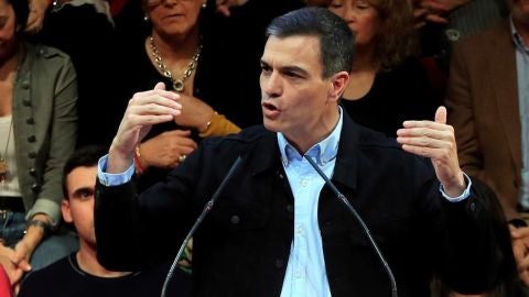 Pedro S&aacute;nchez durante un acto del PSOE