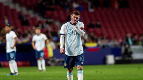 Leo Messi, en el partido de Argentina en el Wanda ante Venezuela