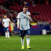 Leo Messi, en el partido de Argentina en el Wanda ante Venezuela