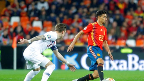 Jes&uacute;s Navas, en acci&oacute;n ante Noruega