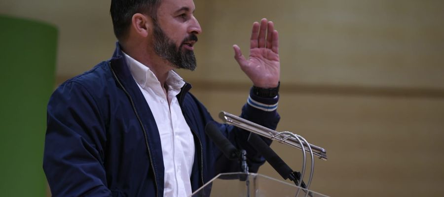 Santiago Abascal durante su intervención en un acto celebrado hoy en Ciudad Real Santiago Abascal durante su intervención en un acto celebrado hoy en Ciudad Real