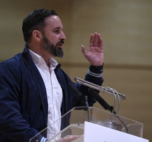 Santiago Abascal durante su intervención en un acto celebrado hoy en Ciudad Real Santiago Abascal durante su intervención en un acto celebrado hoy en Ciudad Real