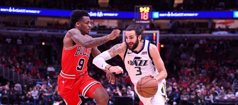 Ricky Rubio, en acción ante los Bulls Ricky Rubio, en acción ante los Bulls