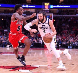 Ricky Rubio, en acción ante los Bulls Ricky Rubio, en acción ante los Bulls