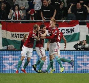 Hungría celebra un gol Hungría celebra un gol