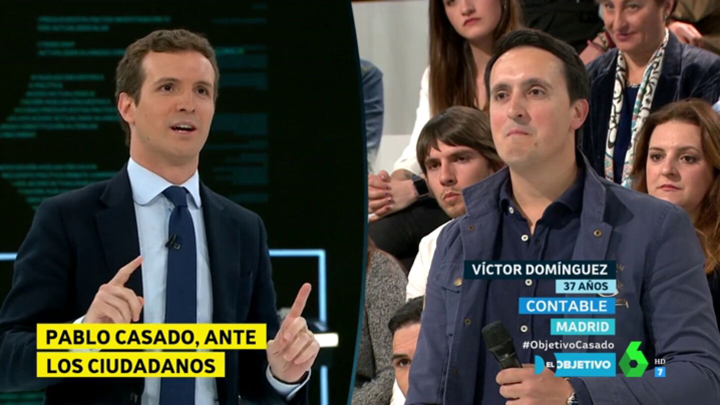 Pablo Casado contesta a un ciudadano en El Objetivo