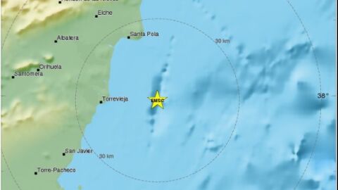 El terremoto ha tenido epicentro frente a las costas de Torrevieja