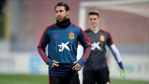 Sergio Ramos, entrenando con la selecci&oacute;n espa&ntilde;ola